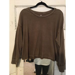 Aerie Size Large Casual Brown Shirt